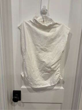 Quince Cream Sleeveless Mock Neck Top